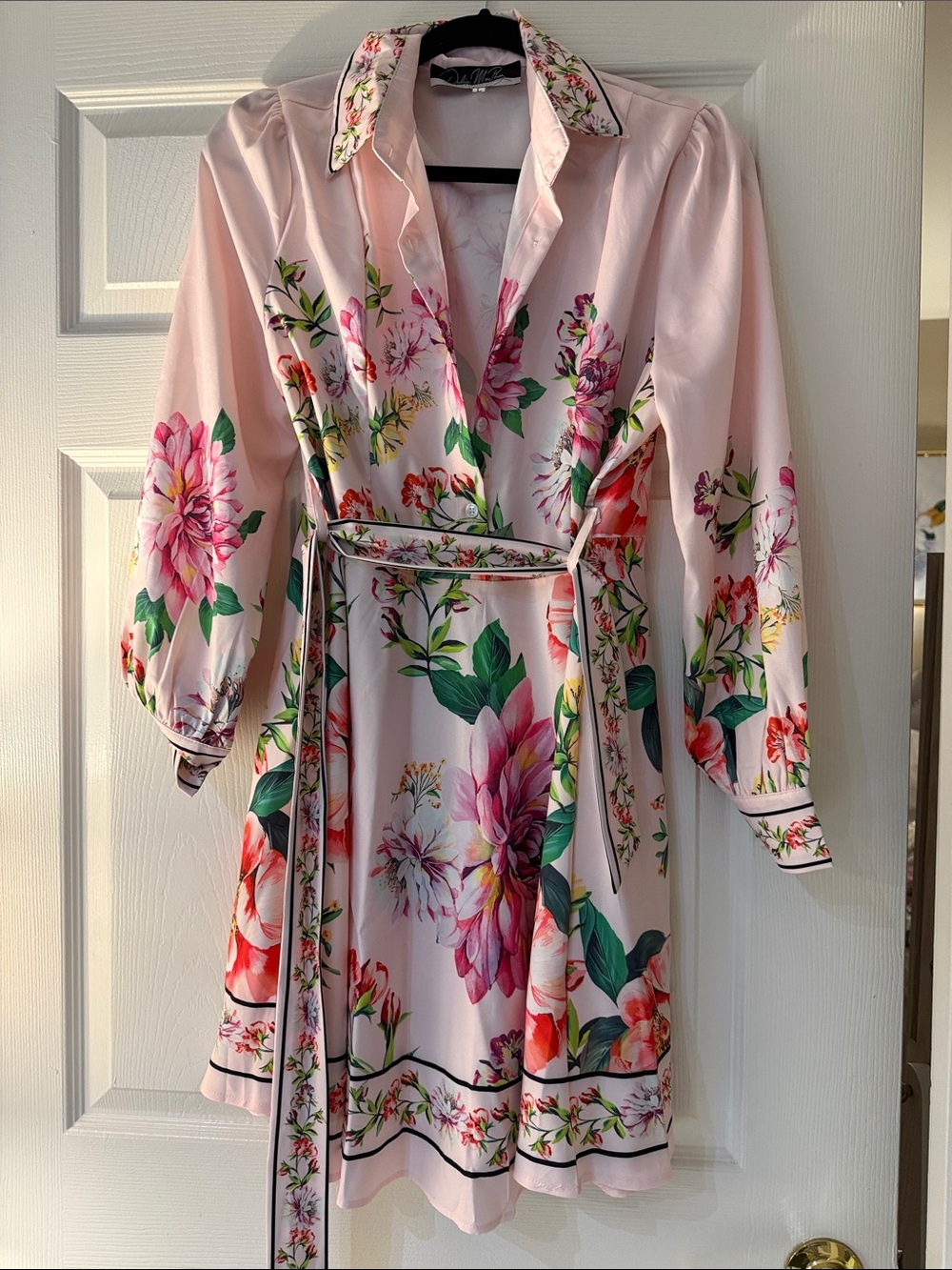 Floral Pink Tie-Waist Mini Dress - Zimmermann style